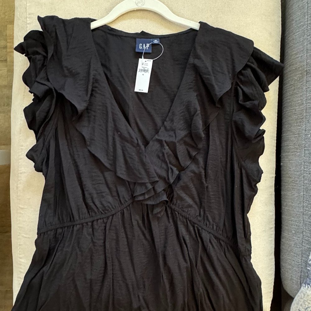 GAP Black Ruffled Mini Dress - Picture 4 of 5